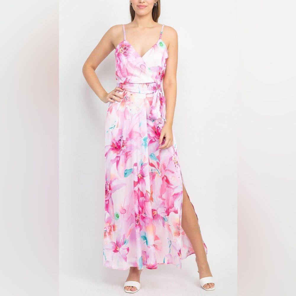 Tahari ASL Sleeveless Faux Wrapped Prom Dress